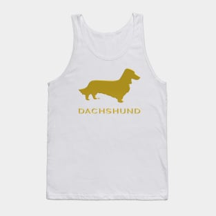 Longhaired Dachshund silhouette golden color Tank Top